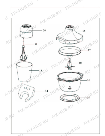 Взрыв-схема блендера (миксера) Beko BKK 2262 Maxi Multi Functional Hand Blender Set (8911430200) - K-1256.2262.2